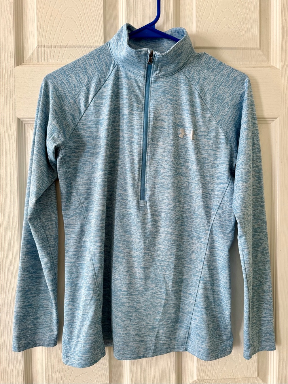 Under Armour Light Blue Heather Women's 1/4 Zip Long Sleeve Top